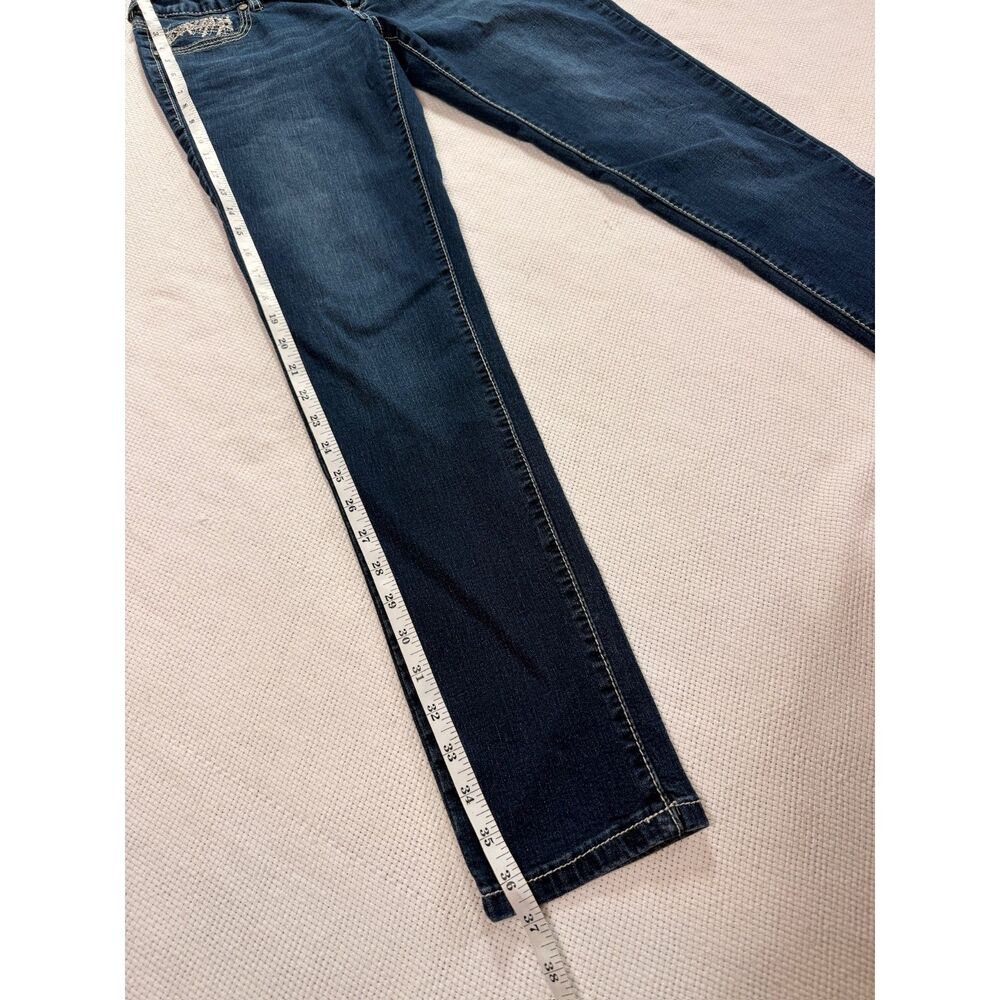 ARIYA JEANS Dark Wash Embroidered Skinny Jeans – Size 7/8 Regular - Picture 4 of 12